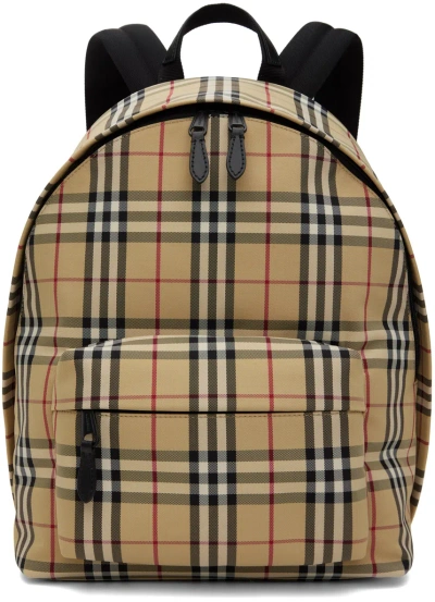 Burberry Beige Check Backpack