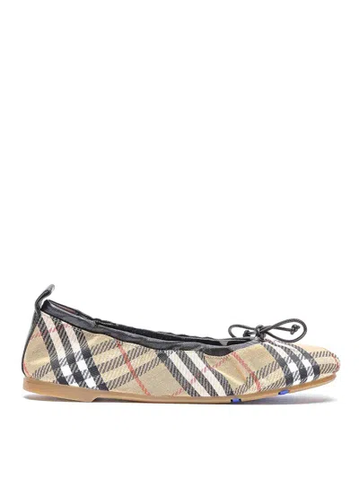 Burberry Women Multi Color Check Ballet Flats, 4.5 Luxury Ballet Flats For Women Darveys In Brown