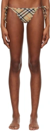 Burberry Archivio Check Brief Swimsuit In Sand Ip Check