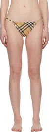 Burberry Signature Check Tie Bikini Bottoms In Sand Ip Check