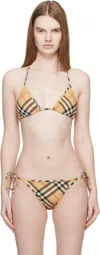 Burberry Beige Check Bikini Top In Neutral