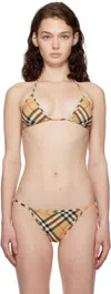 Burberry Check Motif Triangle Bikini Set In Sand Ip Check