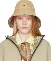Burberry Beige Check Brim Gabardine Bucket Hat