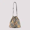 Burberry Mini Drawstring Canvas Bucket Bag