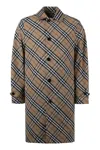 Burberry Check Pattern Polyester Raincoat In Brown