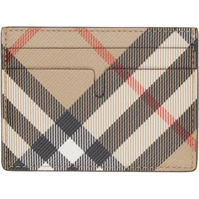 Burberry Beige Check Card Holder