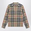 Burberry Beige Check Cashmere And Wool Cardigan In Multi