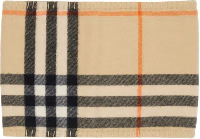 Burberry Beige Check Cashmere Snood In Sand