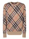 BURBERRY BEIGE CHECK CASHMERE SWEATER