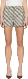 Burberry Check Cotton Pyjama Shorts In Husk Ip Check