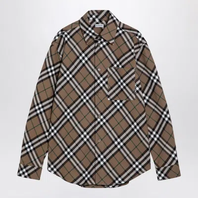 BURBERRY BURBERRY  BEIGE CHECK COTTON SHIRT