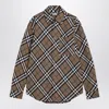 Burberry Check Cotton Shirt With Chest Pocket In Gray