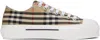Burberry Women Vintage Check Cotton Sneakers In Archive Beige Ip Chk