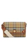 Burberry Classic Check Pattern Shoulder Bag With Flap Closure In Sand