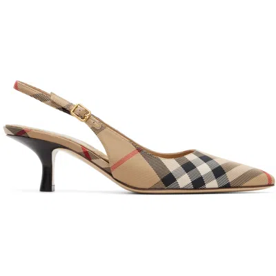 Burberry Dame Check-print Pumps In Multi