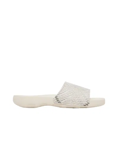 BURBERRY BEIGE CHECK DIVE POOL SLIDES