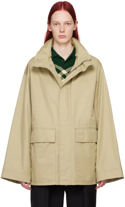 BURBERRY BEIGE CHECK HOOD JACKET