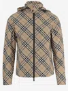 Burberry Check Printed Polyester Windbreaker In Brown
