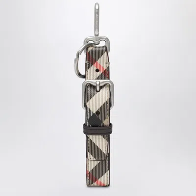 Burberry Beige Check Keychain In Pattern