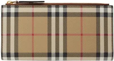 Burberry Beige Check Large Wallet In Archive Beige