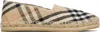 Burberry Canvas Check Pattern Espadrilles With Round Toe