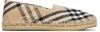 Burberry Check Pattern Canvas Round Toe Espadrilles