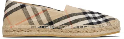 Burberry Beige Check Mews Espadrilles​