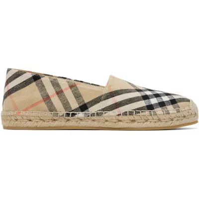 Burberry Beige Check Mews Espadrilles​ In Neutral