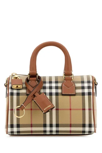 Burberry Beige Check Mini Duffle Bag