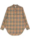 Burberry Ladies Vintage Check Stretch Cotton Button-down Collar Shirt In Beige