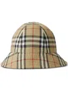Burberry Check Motif Nylon Bucket Hat In Beige