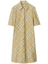 Burberry Signature Check Button-front Shirtdress In Beige
