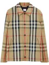 Burberry Check Motif Shirt Jacket In Beige