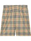 Burberry Men Check Print Bermuda Swimsuit In Beige