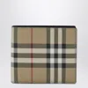 Burberry Beige Check Pattern Bi-fold Wallet Men