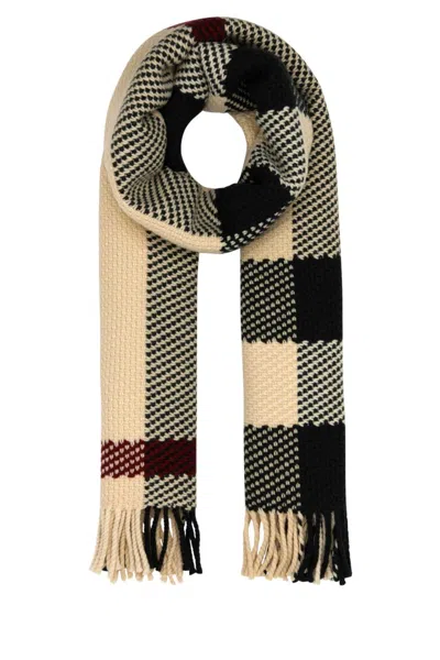 BURBERRY BEIGE CHECK PATTERN SCARF