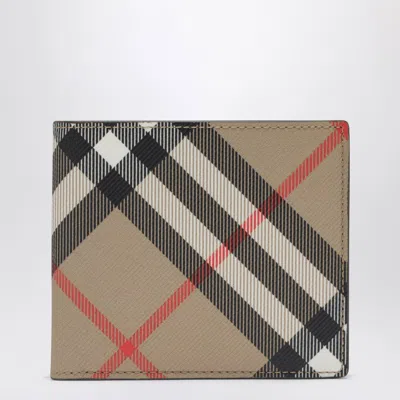 BURBERRY BEIGE CHECK-PATTERN WALLET