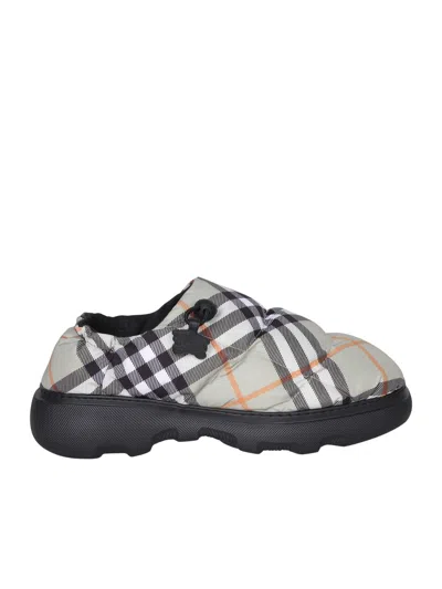 Burberry Men Check Nylon-blend Pillow Mule In Multi