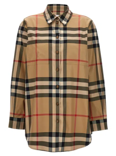 BURBERRY BEIGE CHECK PRINT SHIRT