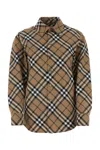 Burberry Ered Wool Blend Shirt In Beige