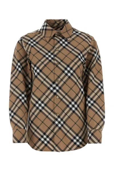 BURBERRY BEIGE CHECK PRINT SHIRT