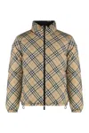 Burberry Quilted Jacket With Distinctive Plaid Pattern In Brown