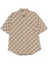 Burberry Check Motif Button-down Shirt For Men In Neutral