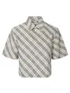 Burberry Women's Checked Cotton Shirt In Beige