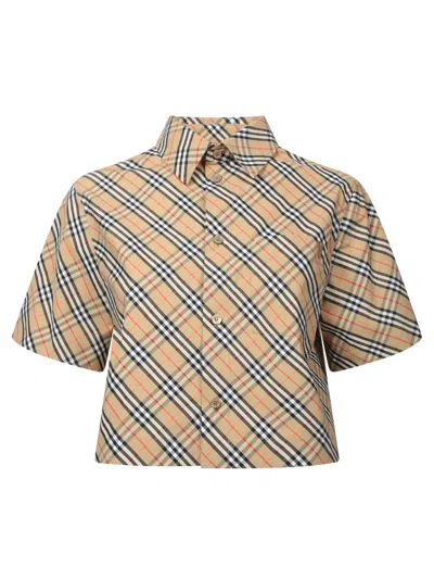 Burberry Vintage Check Cropped Shirt In Multi