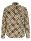 Burberry Check Shirt With Button-down Collar And Chest Pocket In Beige