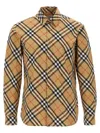 Burberry Button-down Collar Checked Pattern Shirt In Beige