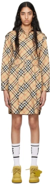 Burberry Vestito Camicia In Cotone A Quadri In Multi