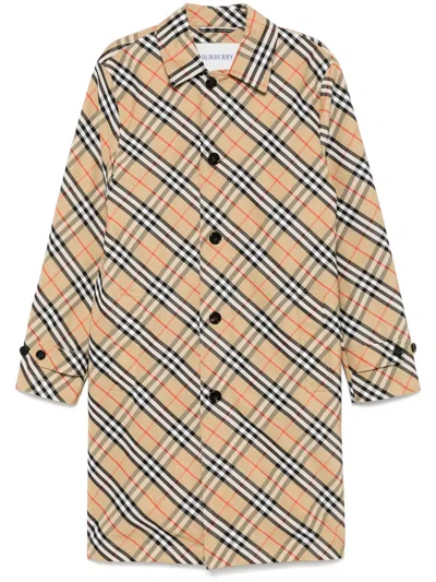 Burberry Beige Check Shorts With Belted Cuffs