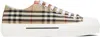 Burberry Leather And Cotton Blend Vintage Check Sneakers